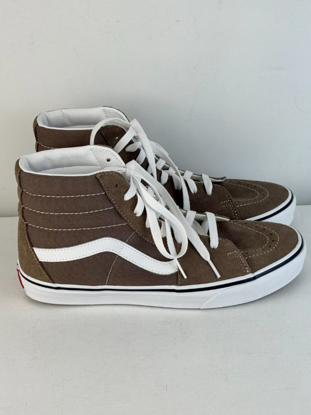M9, W10.5 - Vans Sk8-Hi Canvas/Suede Sneaker - Rain Drum/White - 751505